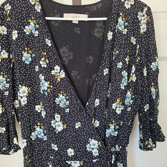 (1241) The Loft Woman's Country Garden Quarter Sleeve Floral Dress, Size: 8 - Picture 5 of 13